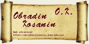 Obradin Košanin vizit kartica